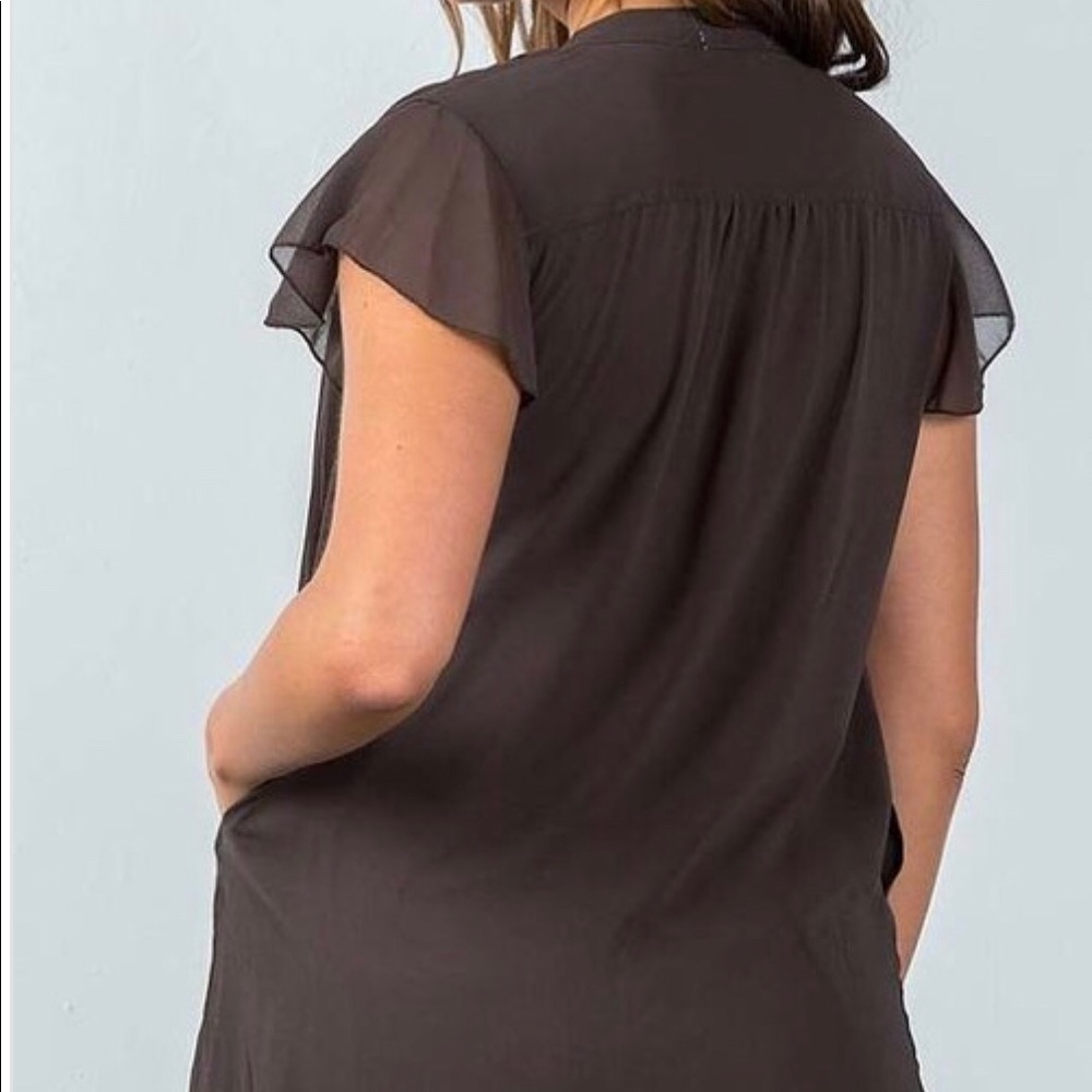 Short Sleeve Drawstring Hem Tunic - Picture 3 of 3